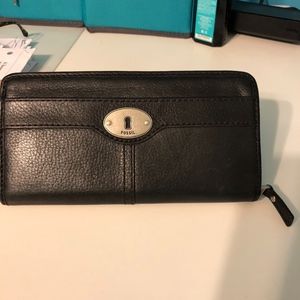 Fossil black leather wallet
